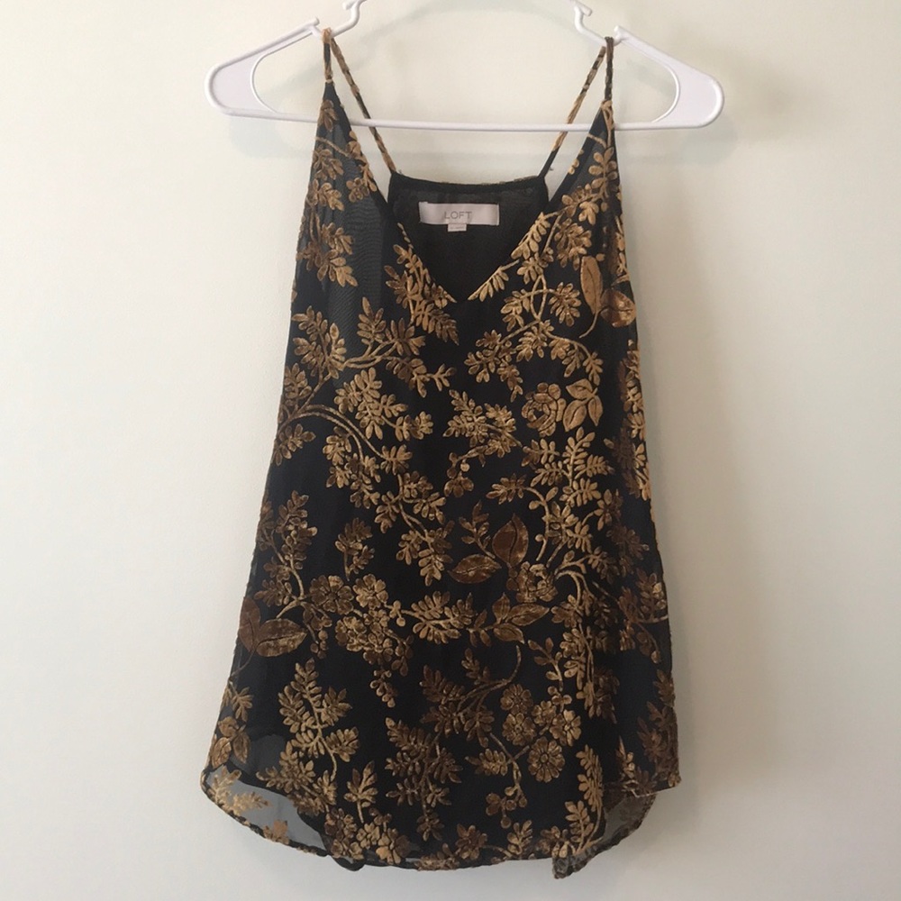 LOFT LUXE GOLD AND BLACK CAMI